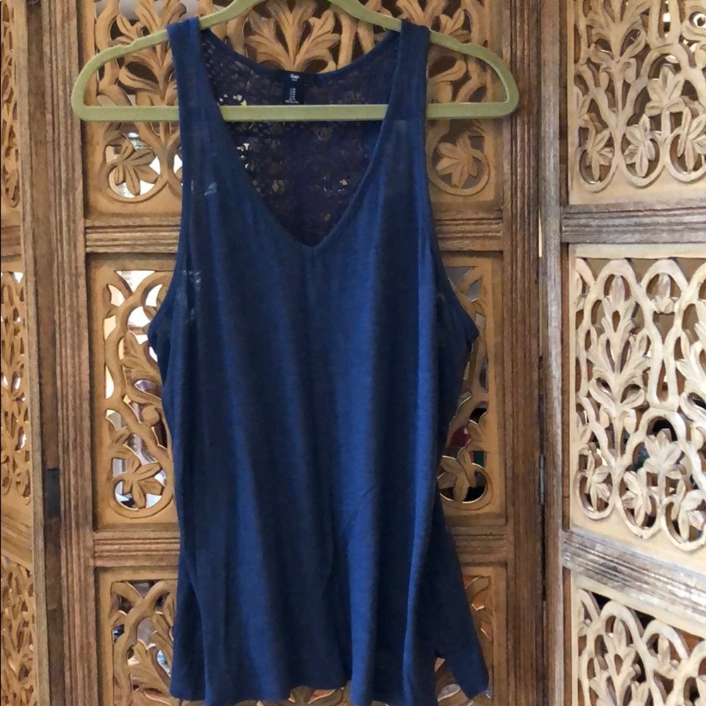 💙 Gap navy tank top with lace back size medium